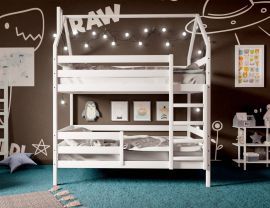 Кровать-домик двухъярусная 80*160 Белый (без ящиков) | подробнее Кровать-домик двухъярусная 80*160 Белый (без ящиков) | фото